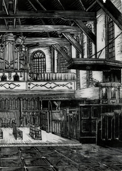 OVI-00001331 Houtsnede interieur NHkerk van Pranger